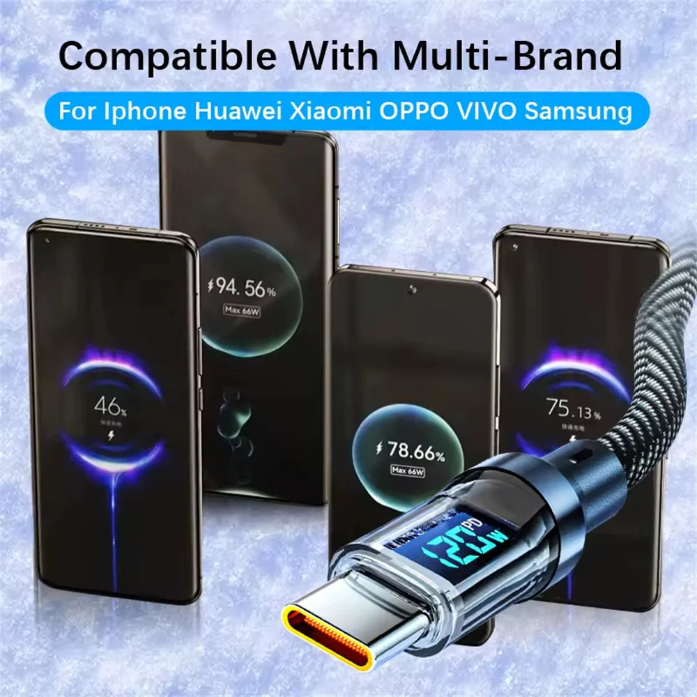 VoltStream LED Smart Display Fast Charging Cable