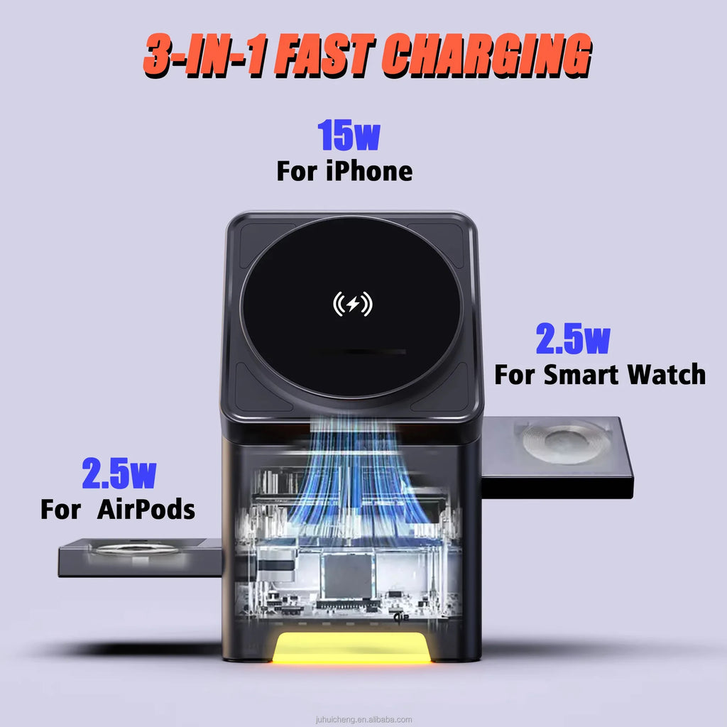 Bonola 3-in-1 Aluminum Magnetic Charging Station